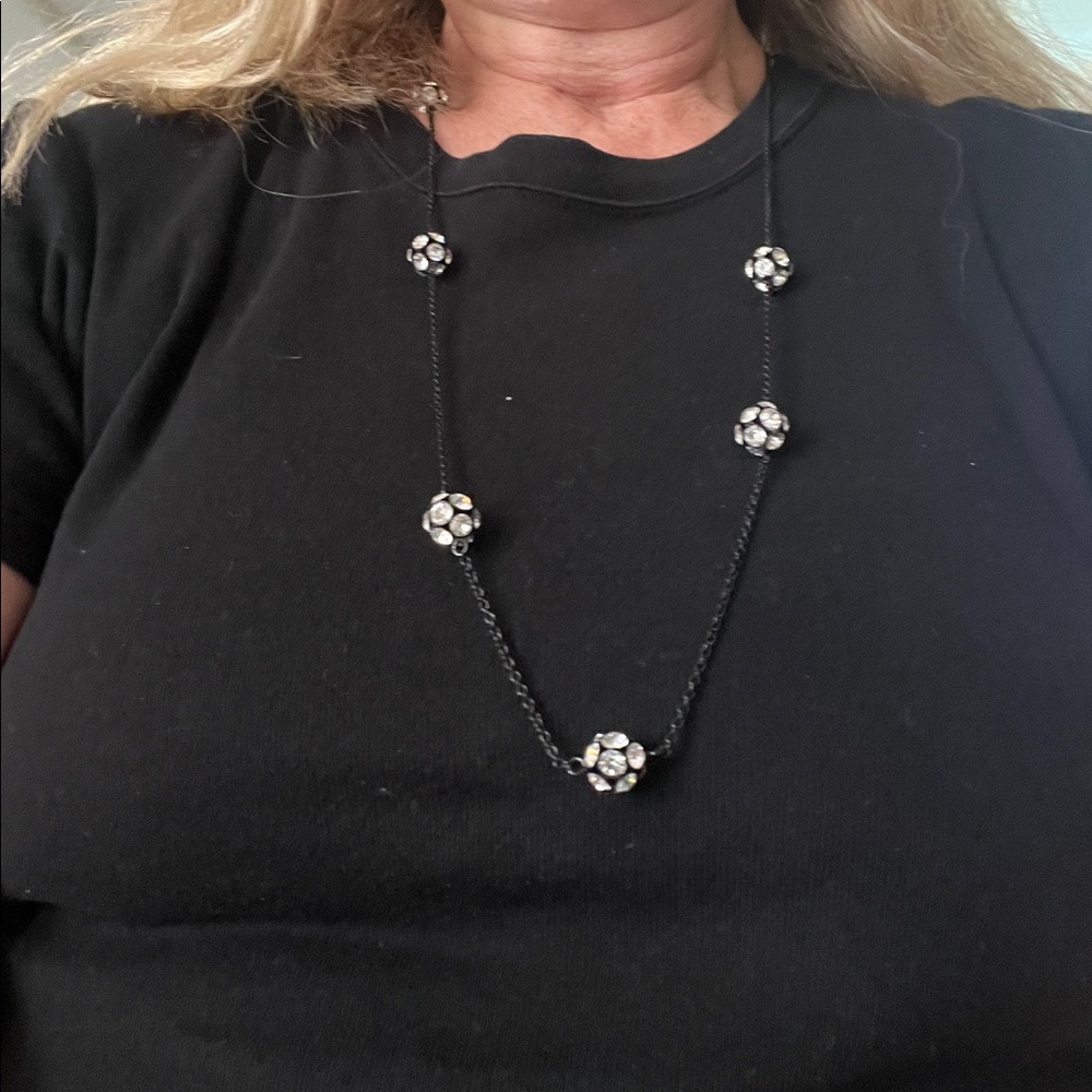 J.Crew Rhinestone Black Necklace - Picture 3 of 4